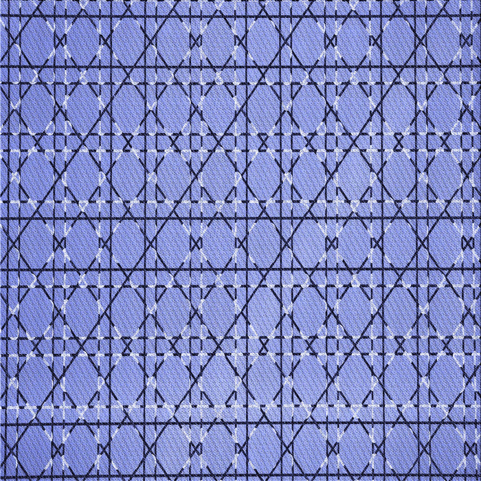 Round Patterned Denim Blue Rug, pat2383blu