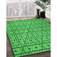 Patterned Neon Green Rug, pat2383grn