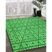 Patterned Neon Green Rug in Family Room, pat2383grn