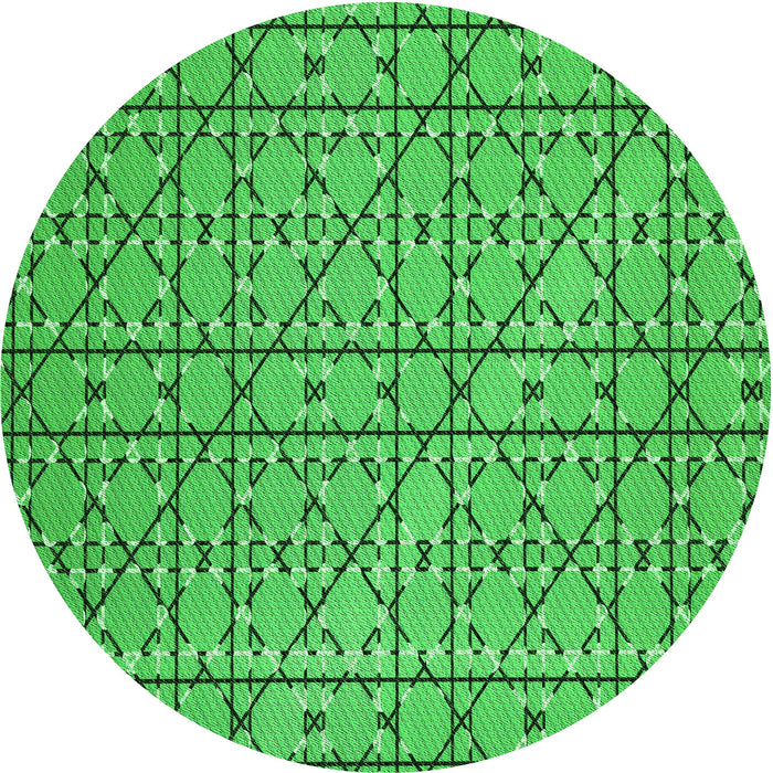 Square Patterned Neon Green Rug, pat2383grn