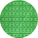 Square Patterned Neon Green Rug, pat2383grn