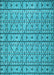 Patterned Dark Cyan Green Rug, pat2383lblu