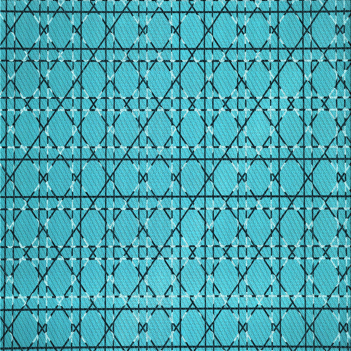 Round Machine Washable Transitional Dark Cyan Green Rug, wshpat2383lblu