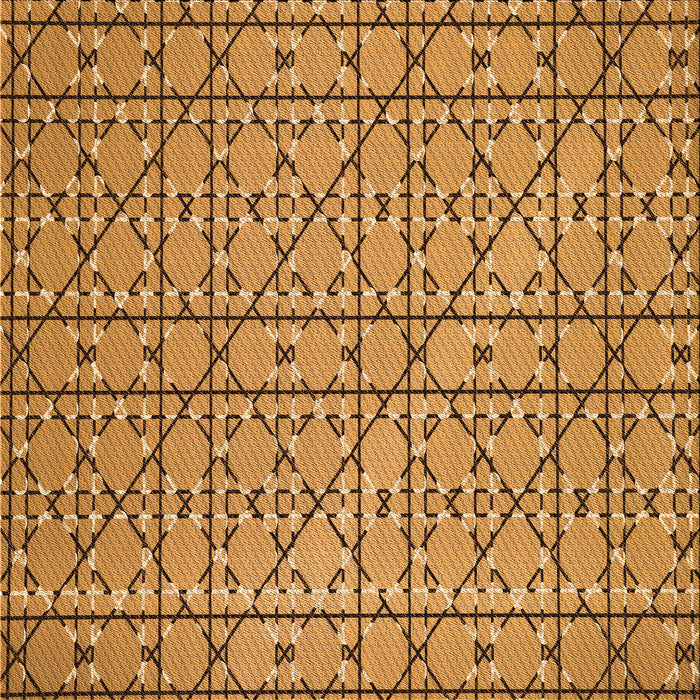 Round Patterned Orange Rug, pat2383org