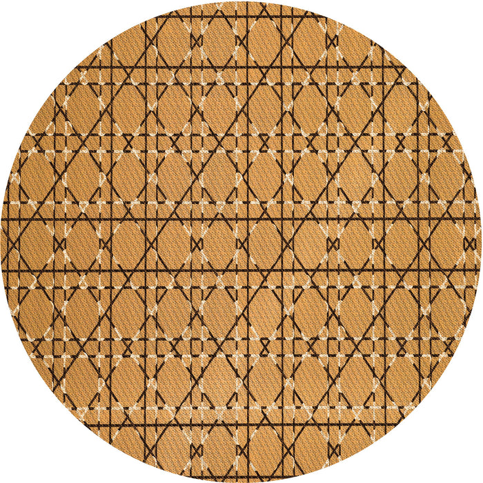 Square Patterned Orange Rug, pat2383org