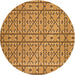 Square Patterned Orange Rug, pat2383org