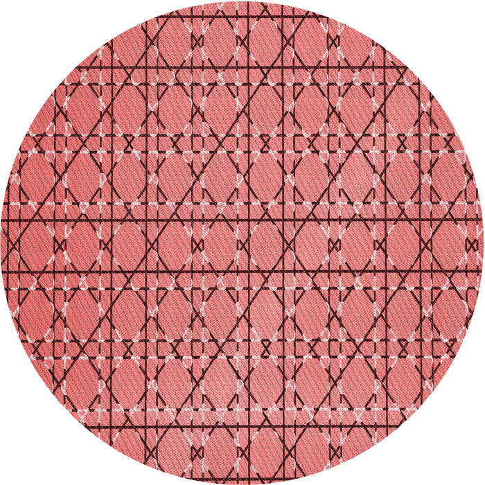 Square Patterned Red Rug, pat2383rd