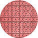 Square Patterned Red Rug, pat2383rd