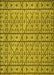 Patterned Dark Yellow Green Rug, pat2383yw