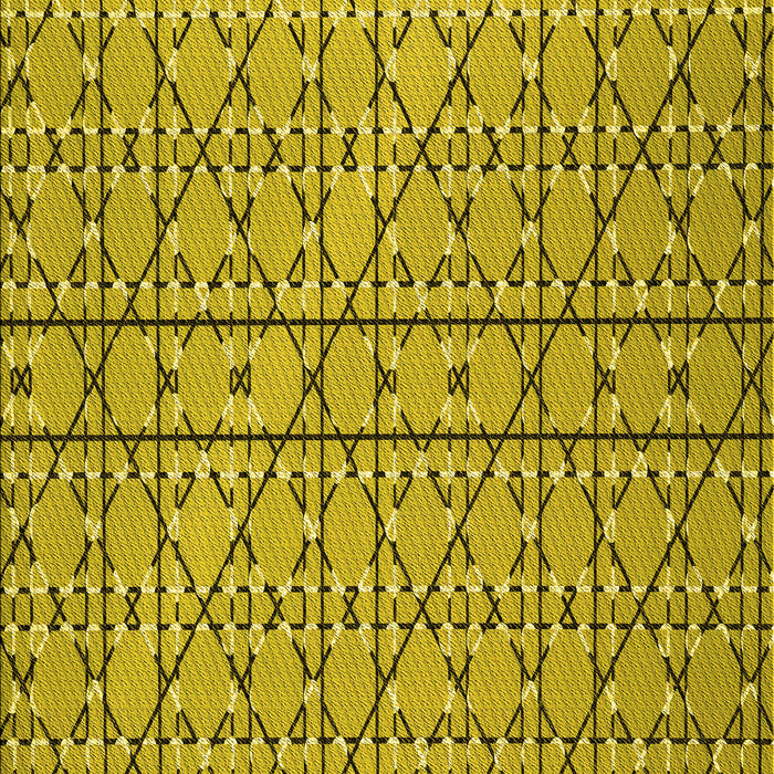 Patterned Dark Yellow Green Rug, pat2383yw