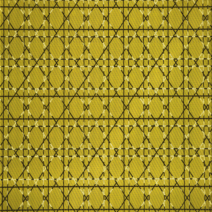 Round Patterned Dark Yellow Green Rug, pat2383yw