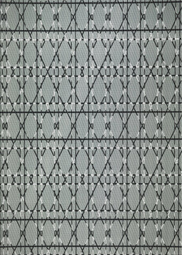 Patterned Silver Gray Novelty Rug, pat2383
