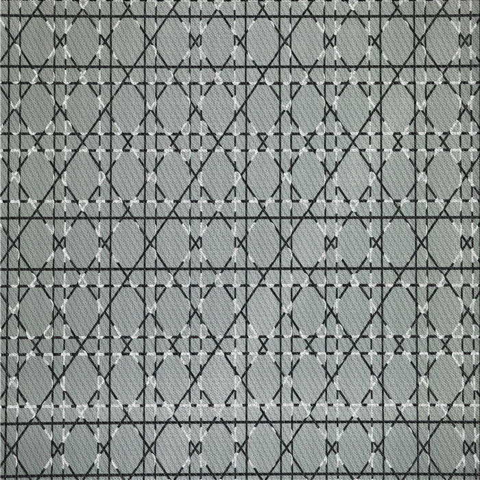 Square Patterned Silver Gray Novelty Rug, pat2383