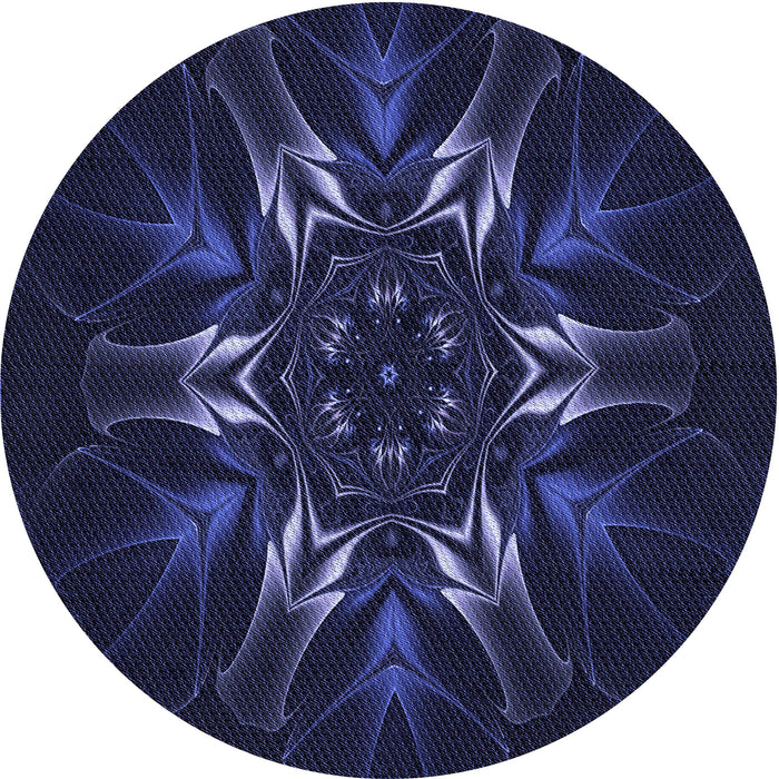 Square Machine Washable Transitional Deep Periwinkle Purple Rug in a Living Room, wshpat2384blu