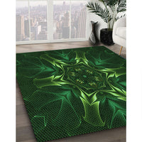 Patterned Green Rug, pat2384grn