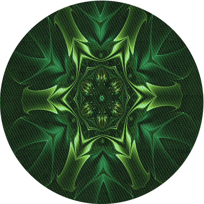 Square Machine Washable Transitional Green Rug in a Living Room, wshpat2384grn