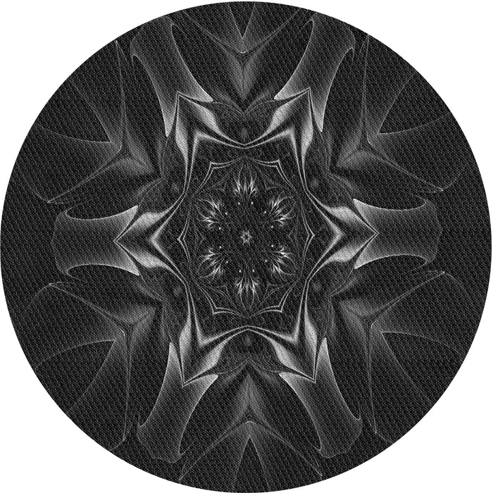 Square Patterned Black Rug, pat2384gry