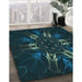 Machine Washable Transitional Teal Green Rug in a Family Room, wshpat2384lblu