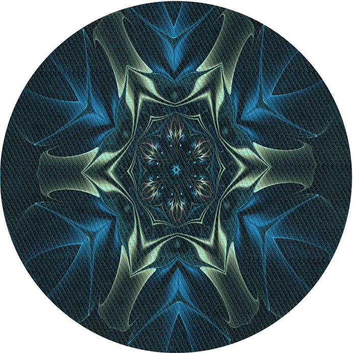 Square Machine Washable Transitional Teal Green Rug in a Living Room, wshpat2384lblu