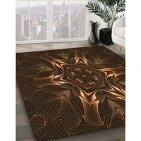 Patterned Saddle Brown Rug, pat2384org