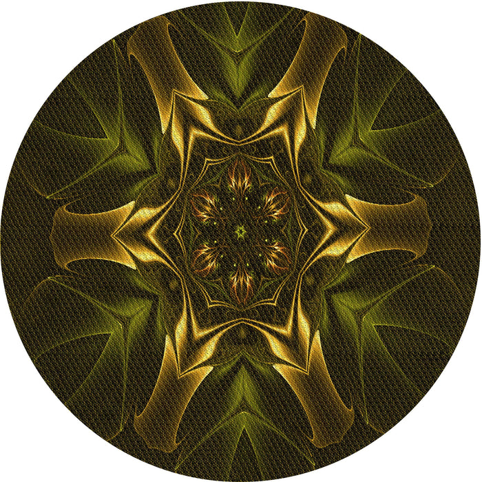 Square Patterned Dark Bronze Brown Rug, pat2384yw