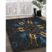 Patterned Black Novelty Rug in Family Room, pat2384