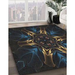 Machine Washable Transitional Black Rug in a Family Room, wshpat2384