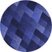 Square Patterned Denim Dark Blue Rug, pat2385blu