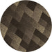 Square Patterned Midnight Gray Rug, pat2385brn