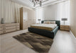 Patterned Midnight Gray Rug in a Bedroom, pat2385brn