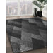 Machine Washable Transitional Charcoal Black Rug in a Family Room, wshpat2385gry