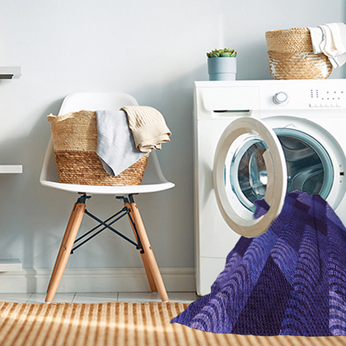 Machine Washable Transitional Denim Dark Blue Rug in a Washing Machine, wshpat2385pur