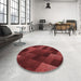 Round Patterned Red Rug in a Office, pat2385rd