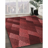 Patterned Red Rug, pat2385rd