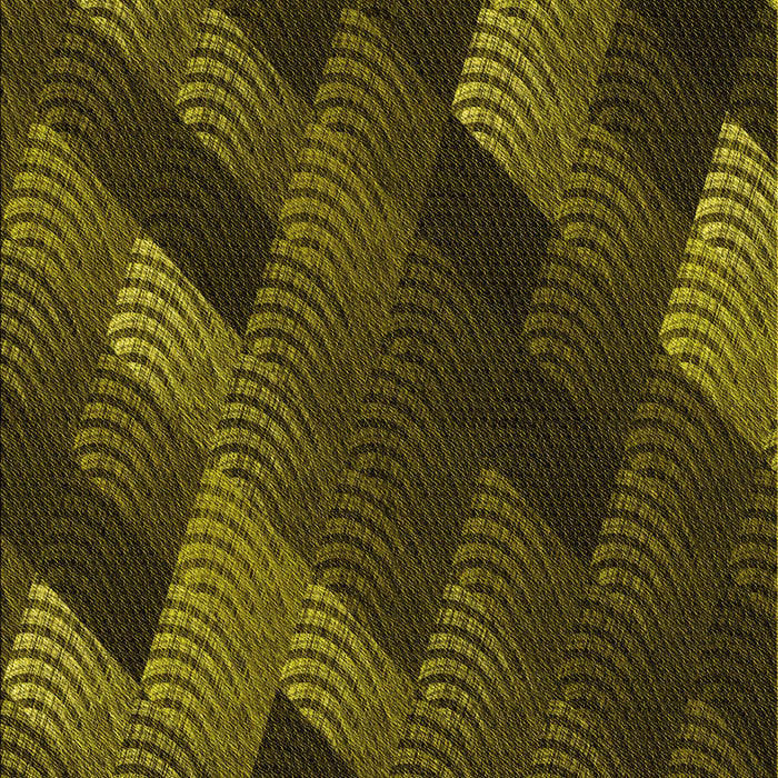 Patterned Dark Yellow Green Rug, pat2385yw