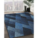 Patterned Blue Novelty Rug in Family Room, pat2385