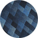 Sideview of Patterned Blue Novelty Rug, pat2385