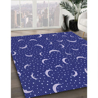 Patterned Cobalt Blue Rug, pat2386blu