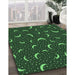 Machine Washable Transitional Dark Forest Green Rug in a Family Room, wshpat2386grn