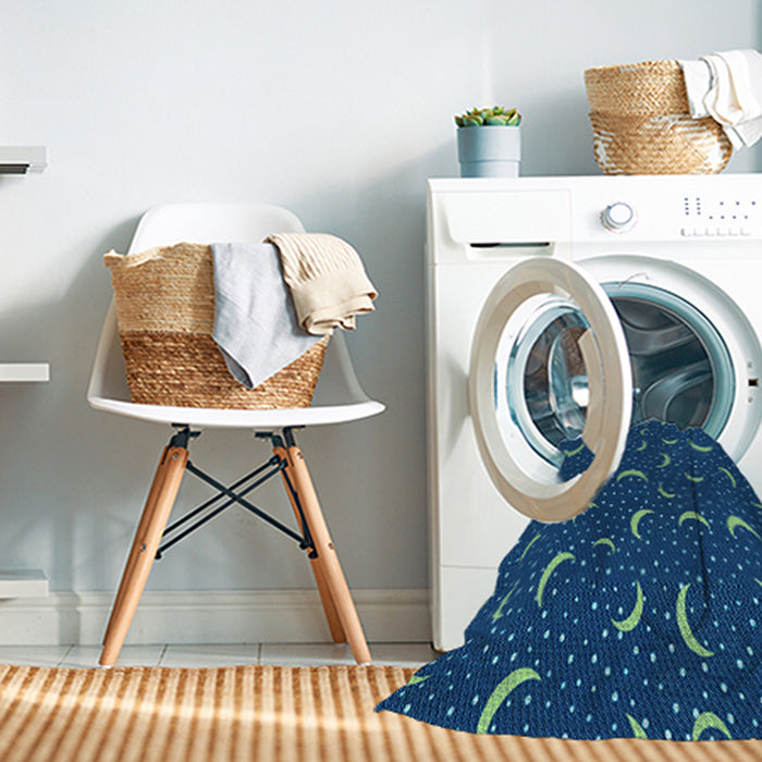Machine Washable Transitional Blueberry Blue Rug in a Washing Machine, wshpat2386lblu