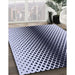 Patterned Blue Rug in Family Room, pat2387blu