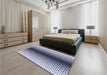 Patterned Blue Rug in a Bedroom, pat2387blu