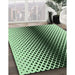 Patterned Dark Forest Green Rug in Family Room, pat2387grn