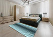 Patterned Deep-Sea Blue Rug in a Bedroom, pat2387lblu