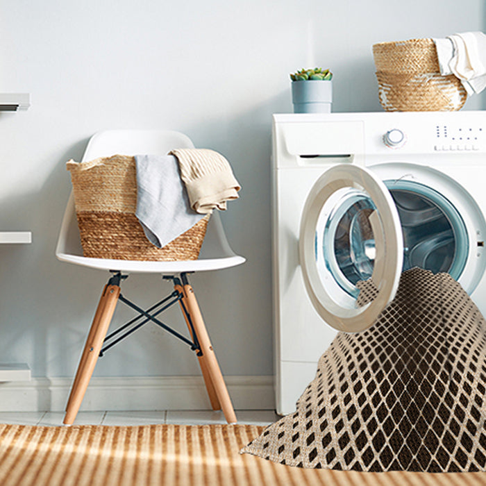 Machine Washable Transitional Deep Peach Orange Rug in a Washing Machine, wshpat2387org