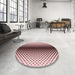 Round Patterned Pink Rug in a Office, pat2387rd