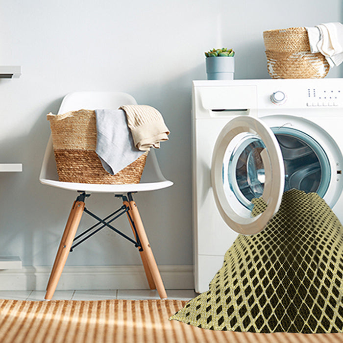 Machine Washable Transitional Chocolate Brown Rug in a Washing Machine, wshpat2387yw