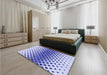 Patterned Blue Rug in a Bedroom, pat2388blu