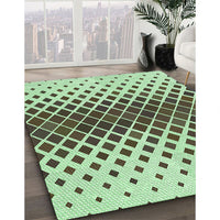 Patterned Pale Green Rug, pat2388grn