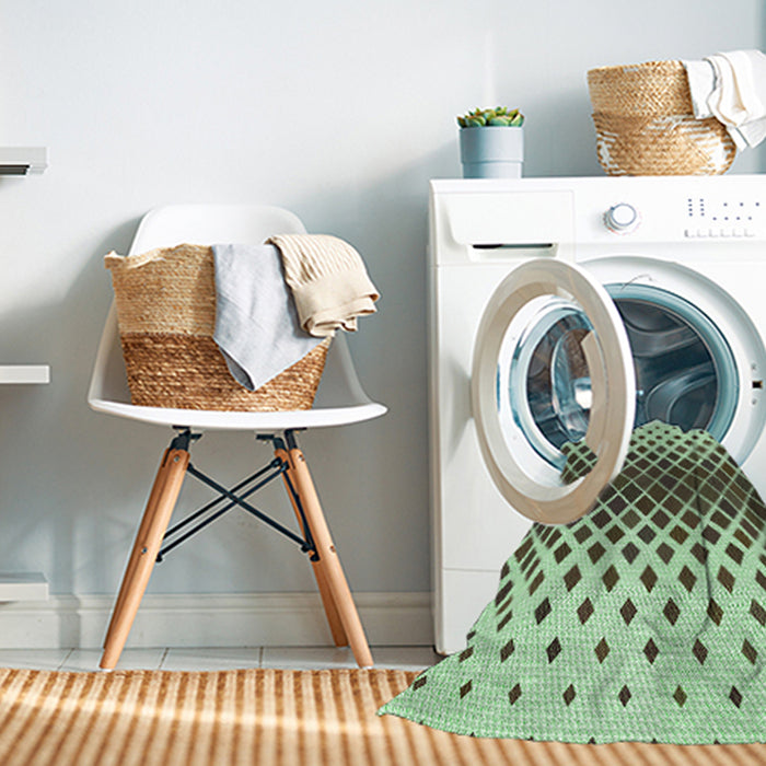 Machine Washable Transitional Pale Green Rug in a Washing Machine, wshpat2388grn